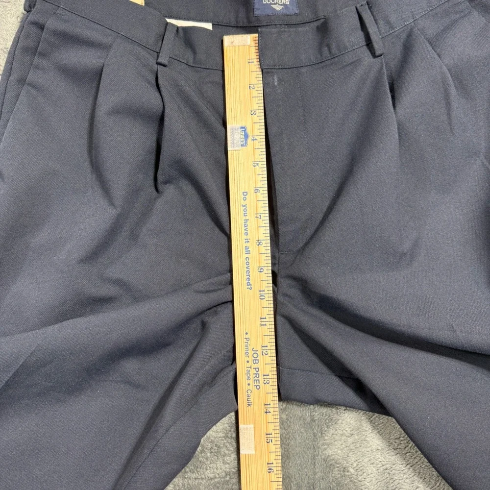 Dockers Pleated Dress Pants Mens 38x32 Navy Blue Cuffed‎ 921150718